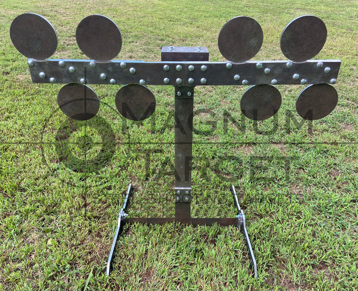 Parts & Assembly Instructions for Magnum Target 3/8" AR500 Portable Revolving Plate Rack / Dueling Tree “No Weld” - Texas Star Type - Reactive Steel Shooting Target w/ 6in Paddles - RPR-6