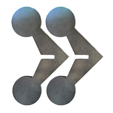 Load image into Gallery viewer, 22LR Rimfire Smallbore 1/4" A36 Mild Steel Shooting Target - Flipping Jumping Jack 2.5" 1pc Set NOT WELDED (1-WJJ2.5-UWELD14A36)