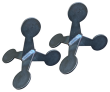 Load image into Gallery viewer, 22LR Rimfire Smallbore 1/4" A36 Mild Steel Shooting Targets - Flipping Jumping Jack 2.5" 2pc Set NOT WELDED (2-WJJ2.5-UWELD14A36)