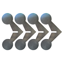 Load image into Gallery viewer, 22LR Rimfire Smallbore 1/4" A36 Mild Steel Shooting Targets - Flipping Jumping Jack 2.5" 2pc Set NOT WELDED (2-WJJ2.5-UWELD14A36)