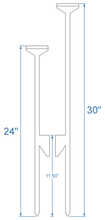 Load image into Gallery viewer, 6pc 3/8" AR500 24in or 30in Tall Knockover Stands for Steel Targets (STD6AR500-24IN) (STD6AR500-30IN)