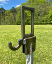 Load image into Gallery viewer, Magnum Target 3/8” AR500 T-Post Topper Wooden 2x4 Stand Bracket Mounts for Steel Shooting Targets & Hooks 2pc (2x4-VTPH2AR500)