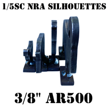 Load image into Gallery viewer, 1/5sc. NRA/IHMSA 3/8" AR500 Steel Metallic Silhouettes - .22LR/High Powered Pistol & Rifle Animal Knock-down Targets - 4pc. Hardened Steel Plates (4NPAR500)