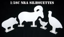 Load image into Gallery viewer, 4pc 1/5sc. NRA/IHMSA Metallic Silhouettes - 1/4" Mild Steel 22LR Rimfire Small Bore Animal Knockdown Targets (4W)