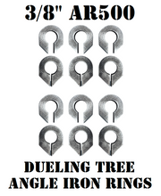 Load image into Gallery viewer, Magnum Target 3/8" AR500 Steel DIY 2" Angle Iron Rings for Swinging Shooting Dueling Tree Paddle Targets (HD-AIR12AR500)