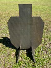 Load image into Gallery viewer, Magnum Target 3/8" AR500 FULL SIZE 18"x30" IDPA Hardened Steel Shooting Target Silhouette w/ Metal Ground Stand for 3/4" EMT Conduit (GT18x301AR500EMT)