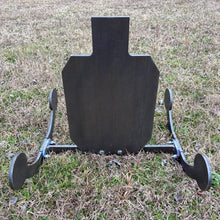 Load image into Gallery viewer, 3/8" AR500 2/3 Scale 66% 12"x20" IDPA Hardened Steel Shooting Target w/ Rocking Ground Stand (RGT-IDPA12x20AR500)