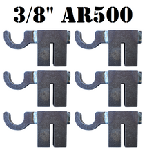 Load image into Gallery viewer, 3/8" AR500 Hardened Steel Range Stand T-Post Hooks for NRA Metal Gong Shooting Targets - 1, 2, 3, 4, 5, or 6 pc