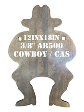 Load image into Gallery viewer, 12"x18" 3/8" AR500 Cowboy Action Silhouette Sheriff CAS Steel Shooting Metal Gong Target (CAS12x181AR500)