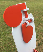 Load image into Gallery viewer, 12"x20" IDPA 2/3 Scale 3/8" AR500 "Double Tap" Steel Hostage Reactive Shooting Target w/ 2x4 Mount & Stand (CMHT12x24SM2x4-KIT)