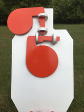 Load image into Gallery viewer, 12"x20" IDPA 2/3 Scale 3/8" AR500 "Double Tap" Steel Hostage Reactive Shooting Target w/ 2x4 Mount & Stand (CMHT12x24SM2x4-KIT)