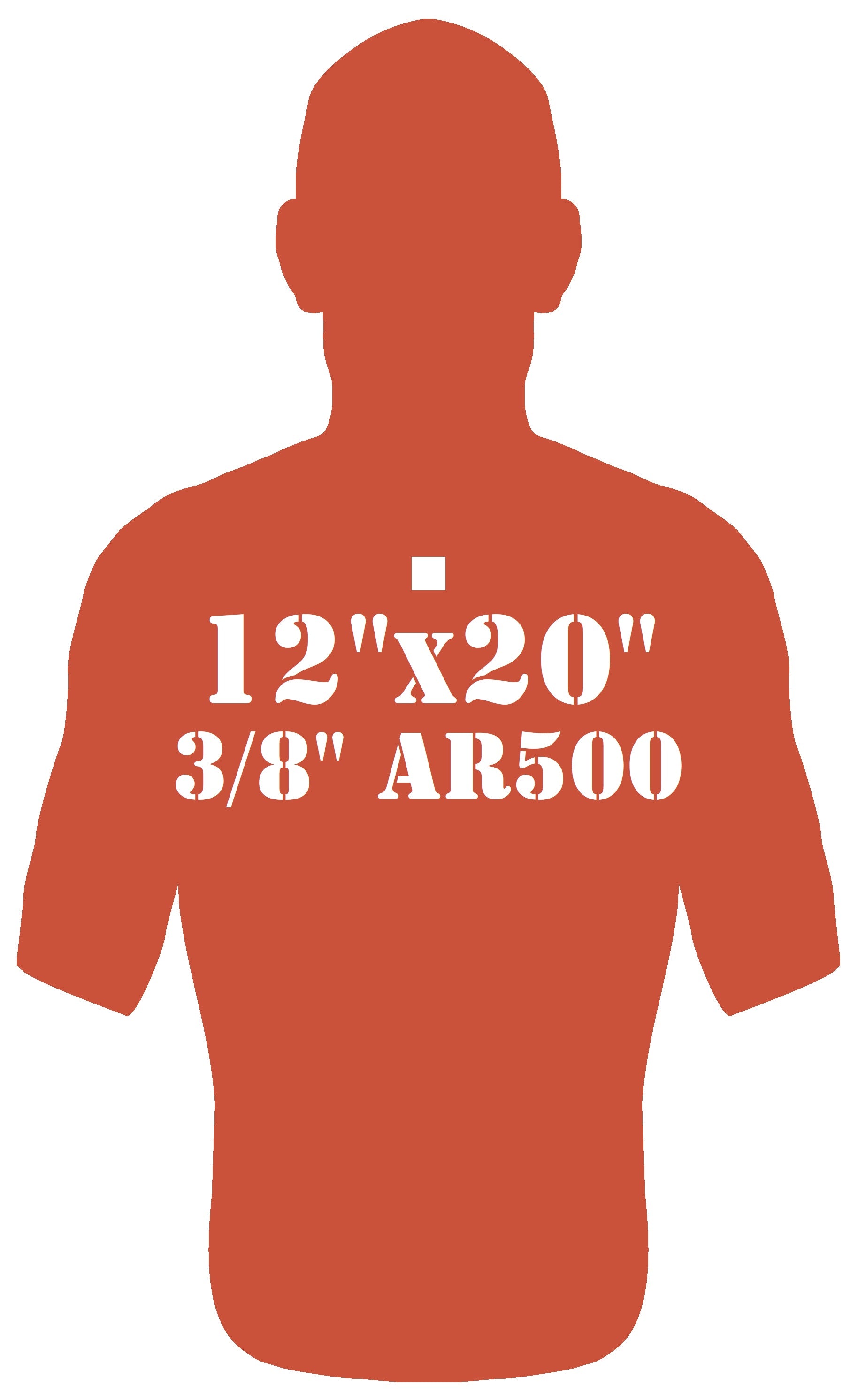 12x20 IPSC 66% AR500 Steel Silhouette Target - Steel Targets