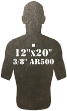 Load image into Gallery viewer, Magnum Target 3/8" AR500 Combatant Silhouette 12" x 20" Steel Shooting Range Gong Metal Target (CS12x201SAR500-NP-1H)