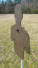 Load image into Gallery viewer, Magnum Target 3/8" AR500 Full Size 18x30 Combatant Silhouette Steel Shooting Target w/ T-Post Hook (CS18x301STPH1AR500)