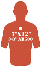 Load image into Gallery viewer, 3/8in AR500 7inx12in Combatant Silhouette Steel Target with hole for mounting
