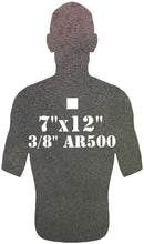 Load image into Gallery viewer, Magnum Target 3/8" AR500 Combatant Silhouette 7" x 12" Steel Shooting Range Gong Metal Target Unpainted (CS7x121SAR500-NP-1H)