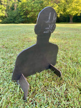 Load image into Gallery viewer, Portable 3/8" AR500 18"x22" Combatant Torso Hardened Steel Shooting Target Silhouette w/ Metal Ground Stand for 3/4" EMT Conduit (CSGT18x221AR500EMT)