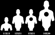 Load image into Gallery viewer, 16"x30" 3/8" AR500 FULL SIZE Combatant Steel Hostage Reactive Shooting Target w/ 2x4 Mount & Stand (CSHT16x30SM2x4-2DT-LONGLEG-KIT)