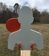 Load image into Gallery viewer, 11"x13" 3/8" AR500 Combatant Torso Steel Hostage Reactive Shooting Target w/ 2x4 Mount & Stand (CSHT11x13SM2x4-KIT)