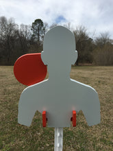 Load image into Gallery viewer, 11"x13" 3/8" AR500 Combatant Torso Steel Hostage Reactive Shooting Target w/ T-post Mount (CSHT11x13TPM-KIT)