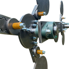 Load image into Gallery viewer, Magnum Target 3/8" AR500 Spinning Portable “No Weld” Double Cyclone - Texas Star Type Reactive Steel Shooting Target w/ 8in Paddles (DC-8)