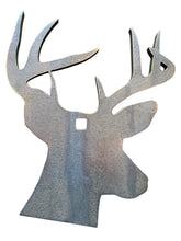 Load image into Gallery viewer, A 9.5"x11.5" 3/8" thick AR500 steel deer hanging shooting target with one mounting hole, intended for pistol and rifle hunting practice.