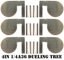 Load image into Gallery viewer, Magnum Target 4"x1/4" Rimfire 22LR Steel Shooting Target Dueling Tree Metal Paddles w/ Tubes (DT4614T)