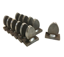 Load image into Gallery viewer, 3/8" AR500 Steel Shooting Targets - 12pc Egg Knockover Set - Action Pistol & Rifle Silhouettes (EGG12AR500)