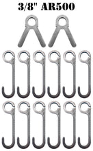 Load image into Gallery viewer, 14pc 3/8” AR500 Steel Target Conduit Stand Brackets & Hooks for 1" OD Pipe or 3/4" EMT Conduit (EMTCB2-CH12-KIT) (EMTCB2-CHLONG12-KIT)