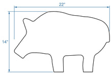 Load image into Gallery viewer, 22"x14" 3/8" AR500 NRA/IHMSA FULL SCALE Metallic Pig Silhouette Plate - Steel Shooting Target for Swingers (FULLPIG-PLATE-AR500)