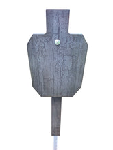 Load image into Gallery viewer, 3/8" AR500 Bundle - 66% 2/3 Scale IDPA/IPSC 12"x20" Steel Shooting Target w/ T-Post Spring Mount & 20" Protector Plate (G12x201S-SPRTPM1TP-PP1AR500)