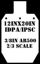 Load image into Gallery viewer, Magnum Target 3/8" AR500 2/3 Scale 66% 12"x20" IDPA/IPSC Steel Shooting Target - 1pc Rifle Gong (G12X201WAR500)