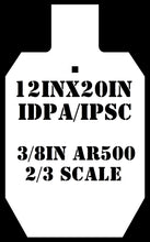Load image into Gallery viewer, Magnum Target 3/8" AR500 2/3 Scale 66% 12"x20" IDPA/IPSC Steel Shooting Target - 1pc Stand Mounted Rifle Gong (G12X201WSAR500)
