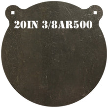 Load image into Gallery viewer, 3/8in AR500 20in Round Gong Silhouette Steel Target with two holes for mounting
