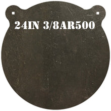 Load image into Gallery viewer, 3/8in AR500 24in Round Gong Silhouette Steel Target with two holes for mounting