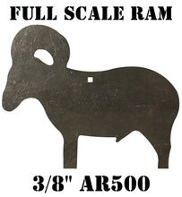 Load image into Gallery viewer, 32"x26" 3/8" AR500 NRA/IHMSA FULL SCALE Metallic Ram Silhouette Gong - Steel Shooting Target (GFULLRAM1AR500-1H)