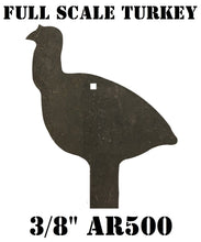Load image into Gallery viewer, 23"x19" 3/8" AR500 NRA/IHMSA FULL SCALE Metallic Turkey Silhouette Gong - Steel Shooting Target (GFULLTRKY1AR500-1H)