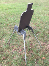 Load image into Gallery viewer, Magnum Target 3/8" AR500 FULL SIZE 18"x30" IDPA Hardened Steel Shooting Target Silhouette w/ Metal Ground Stand for 3/4" EMT Conduit (GT18x301AR500EMT)
