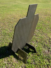 Load image into Gallery viewer, Magnum Target 3/8" AR500 FULL SIZE 18"x30" IDPA Hardened Steel Shooting Target Silhouette w/ Metal Ground Stand for 3/4" EMT Conduit (GT18x301AR500EMT)