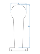 Load image into Gallery viewer, 22"x8" 3/8" AR500 Steel Reactive IPSC Mini Classic Popper Metal Shooting Target w/ Ground Stand (GTMCP8x22AR500)