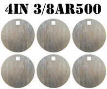 Load image into Gallery viewer, Magnum Target 4" x 3/8" AR500 NRA Gong/Hanger Steel Shooting Target - Pistol & Rifle Plate 6pc Set (H46AR500)