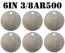 Load image into Gallery viewer, Magnum Target 6" x 3/8" AR500 NRA Gong/Hanger Steel Shooting Target - Pistol & Rifle Plate 6pc Set (H66AR500)