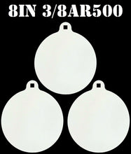 Load image into Gallery viewer, Magnum Target 8" x 3/8" AR500 Gong/Hanger Steel Shooting Target - Pistol & Rifle Plate 3pc Set (H83WEAR500)