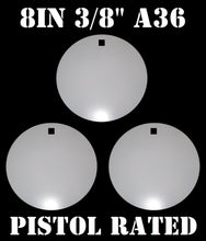 Load image into Gallery viewer, Magnum Target 8 in Round NRA PISTOL ONLY Target - 3/8in. Mild Steel Target - 3pc. Metal Plate Set (H83W)