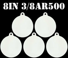 Load image into Gallery viewer, Magnum Target 8" x 3/8" AR500 Gong/Hanger Steel Shooting Target - Pistol & Rifle Plate 5pc Set (H85WEAR500)
