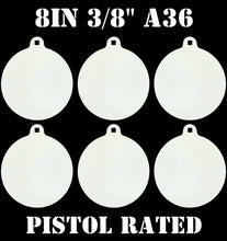 Load image into Gallery viewer, Magnum Target 8 in Round NRA PISTOL ONLY Target - 3/8in. Mild Steel Target - 6pc. Metal Plate Set (H86WE)