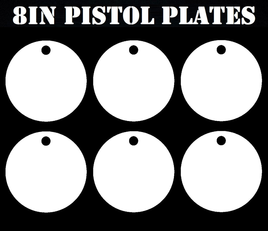 Magnum Target 8 in Round NRA PISTOL ONLY Target - 3/8in. Mild Steel Target - 6pc. Metal Plate Set - H86W