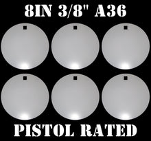 Load image into Gallery viewer, Magnum Target 8 in Round NRA PISTOL ONLY Target - 3/8in. Mild Steel Target - 6pc. Metal Plate Set (H86W)