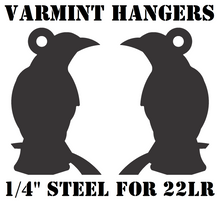 Load image into Gallery viewer, Magnum Target 2pc Crow Varmint/Animal Silhouette Hangers - 22LR Smallbore 1/4in Mild Steel Shooting Targets (HCRW2NP)