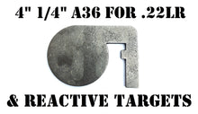 Load image into Gallery viewer, Magnum Target 4"x1/4" Rimfire 22LR Steel Shooting Targets - Dueling Tree Metal Paddles for Hostage Reactive Targets